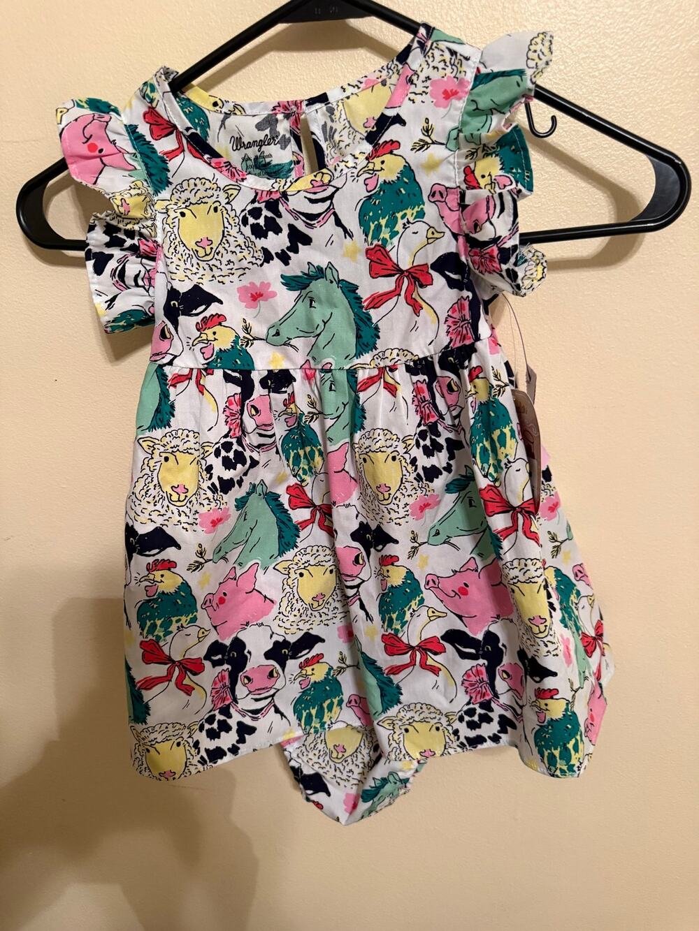 Wrangler Baby Girls 18 Months Farm Animal Dress & Bloomers Set NWT